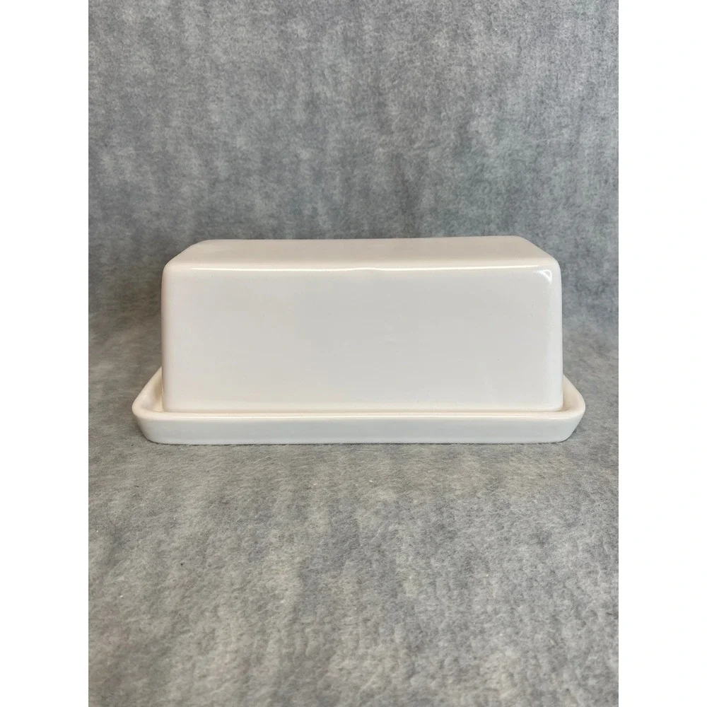 Threshold White Stoneware Butter Dish w/ Lid‎ Kitchenware Dishwasher Safe Square